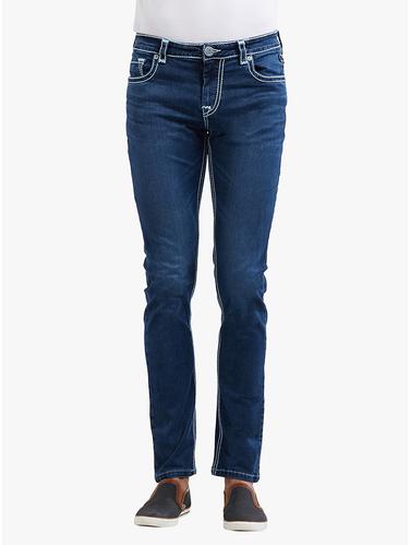 blue cotton washed jeans - 14536527 - Very Small Image - 1