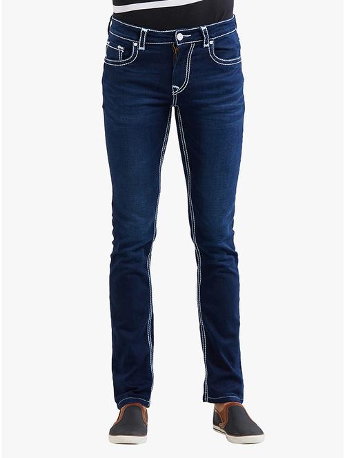 blue cotton plain jeans - 14536530 - Very Small Image - 1