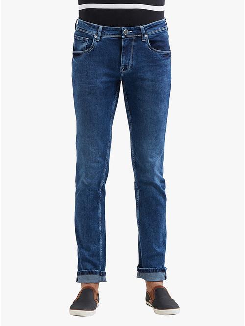 blue cotton washed jeans - 14536532 - Standard Image - 1
