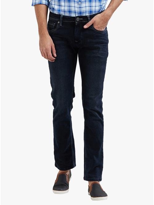 navy blue cotton washed jeans - 14536535 - Standard Image - 1