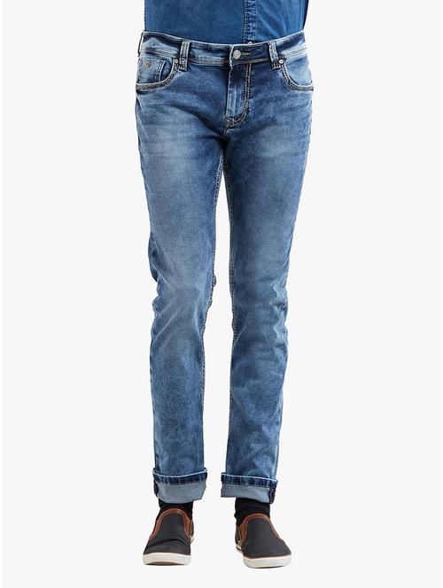 blue cotton washed jeans - 14536536 - Very Small Image - 1