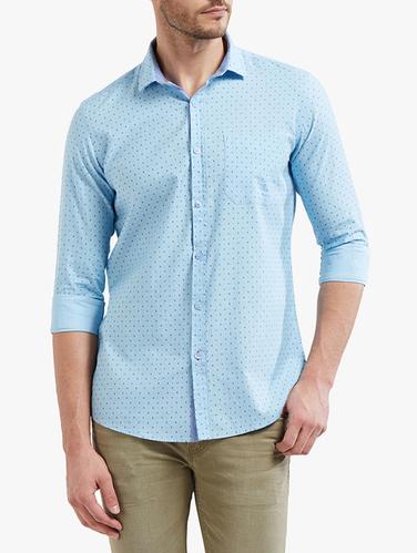 blue cotton casual shirt - 14536544 - Very Small Image - 1