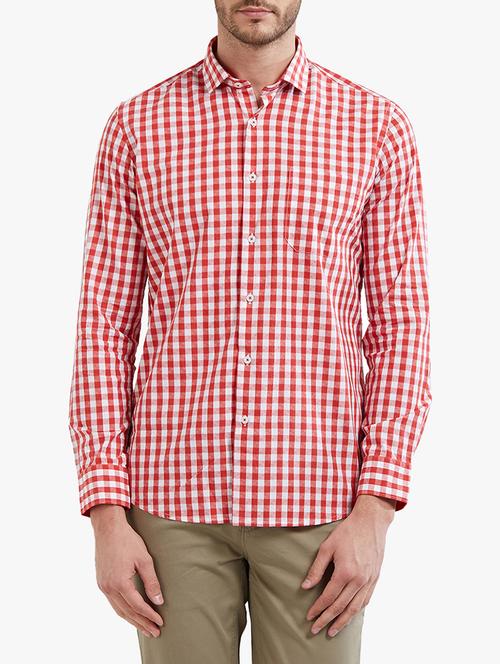 red cotton casual shirt - 14536556 - Very Small Image - 1