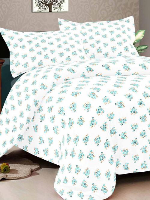 100% Cotton King size Double Bedsheet With Two pillow covers - 14536590 - Very Small Image - 1