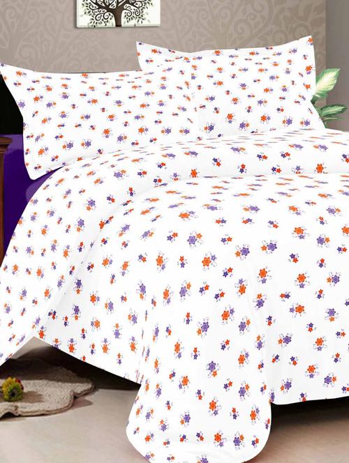 100% Cotton King size Double Bedsheet With Two pillow covers - 14536593 - Very Small Image - 1