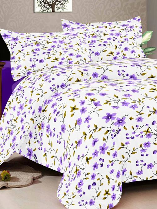 100% Cotton King size Double Bedsheet With Two pillow covers - 14536595 - Very Small Image - 1