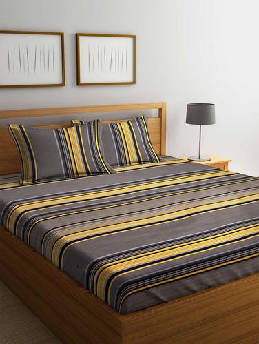 100% Cotton Double Bedsheet With Two pillow covers - 14536602 - Very Small Image - 1