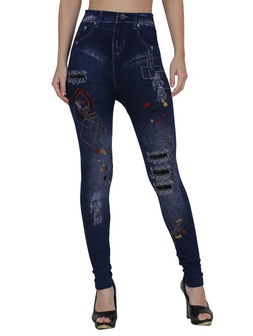 dark blue cotton jeggings - 14536676 - Very Small Image - 1