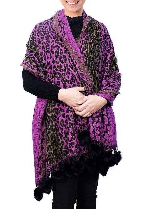 purple woolen stole - 14537047 - Very Small Image - 1
