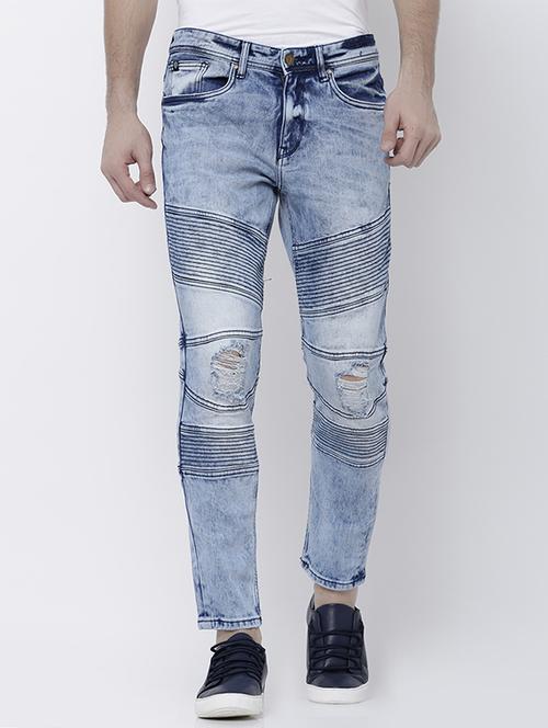 blue cotton biker jeans - 14537150 - Very Small Image - 1