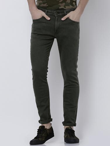 green cotton blend plain jeans - 14537155 - Very Small Image - 1