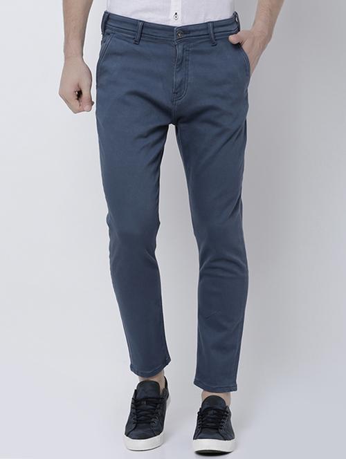blue cotton blend plain jeans - 14537159 - Very Small Image - 1