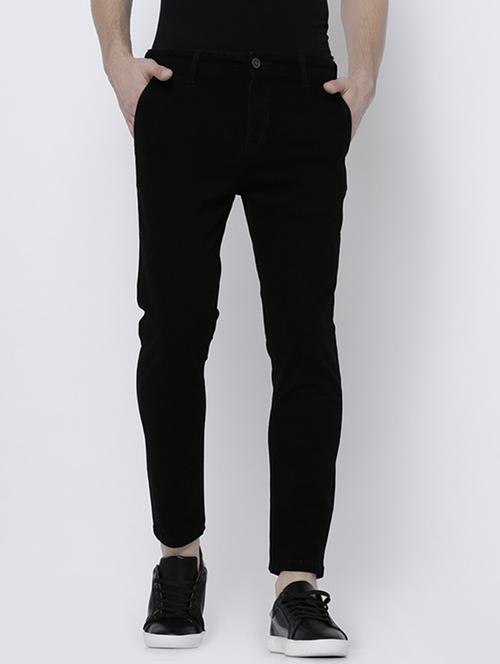 black cotton blend plain jeans - 14537167 - Very Small Image - 1