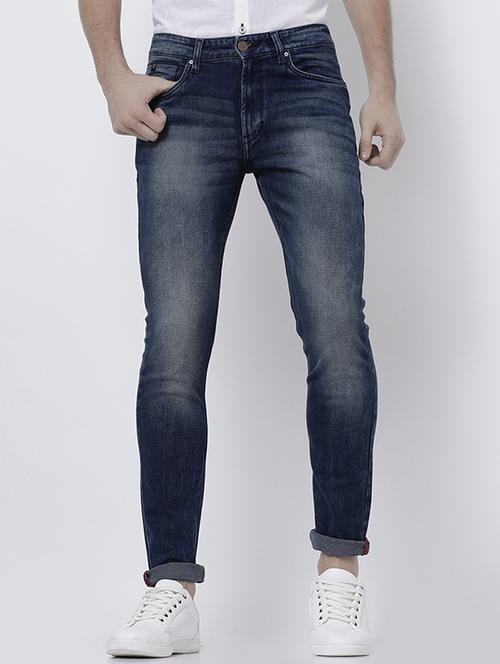 blue cotton blend washed jeans - 14537186 - Very Small Image - 1