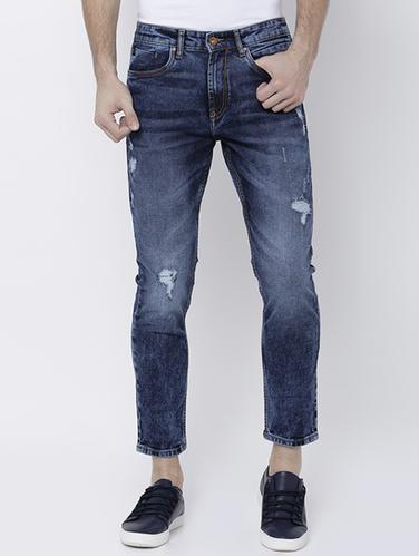 blue cotton blend ripped jeans - 14537193 - Very Small Image - 1