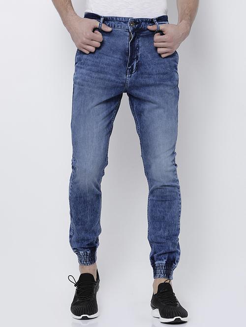 blue cotton blend jogger - 14537199 - Very Small Image - 1