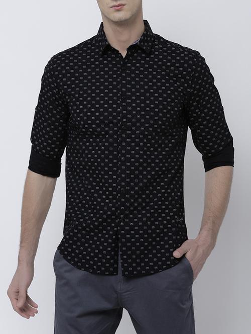 black cotton casual shirt - 14537213 - Very Small Image - 1