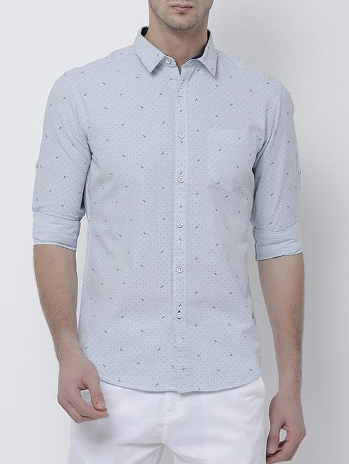 blue cotton casual shirt - 14537214 - Very Small Image - 1