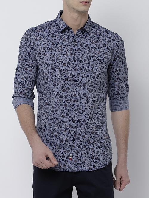 blue cotton casual shirt - 14537216 - Very Small Image - 1