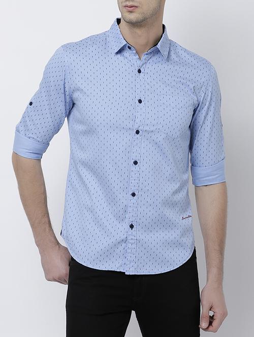 blue cotton casual shirt - 14537217 - Very Small Image - 1