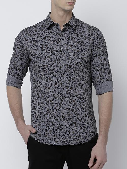 grey cotton casual shirt - 14537219 - Very Small Image - 1