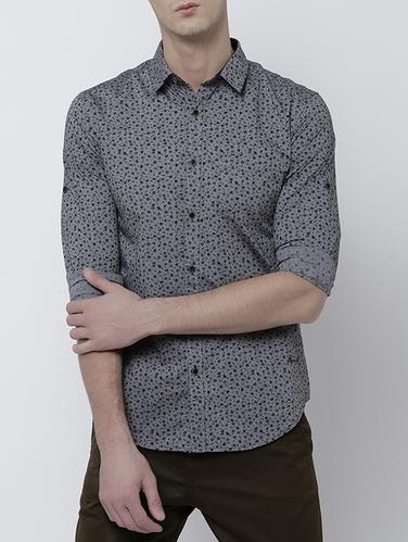 grey cotton casual shirt - 14537220 - Very Small Image - 1