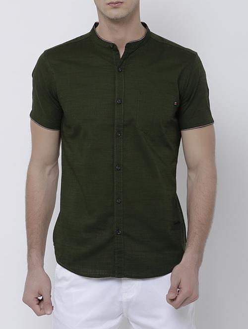 green cotton casual shirt - 14537232 - Very Small Image - 1