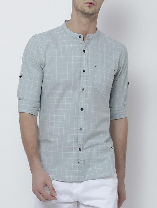 blue cotton casual shirt - 14537233 - Very Small Image - 1