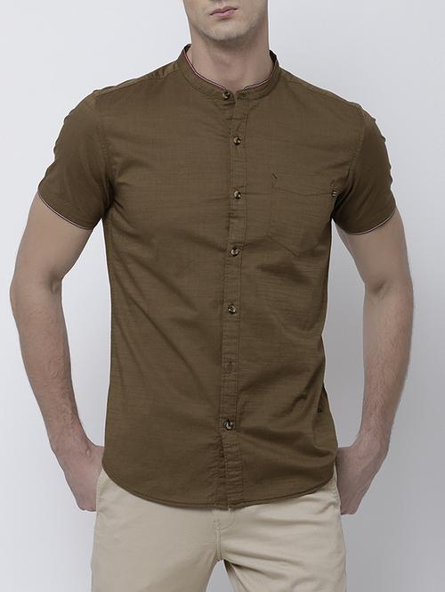 beige cotton casual shirt - 14537234 - Very Small Image - 1
