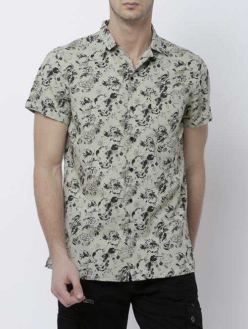 green cotton linen casual shirt - 14537235 - Very Small Image - 1
