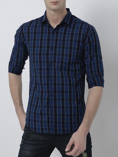 blue cotton casual shirt - 14537245 - Very Small Image - 1