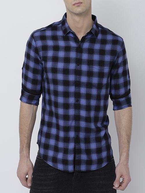 blue cotton casual shirt - 14537261 - Very Small Image - 1