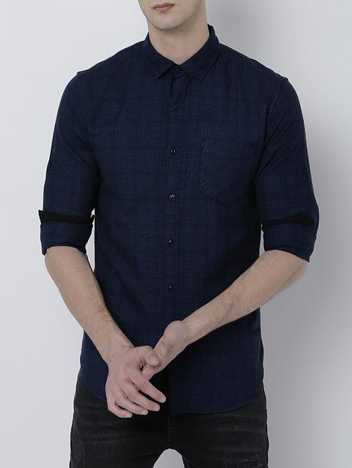 blue cotton casual shirt - 14537262 - Very Small Image - 1