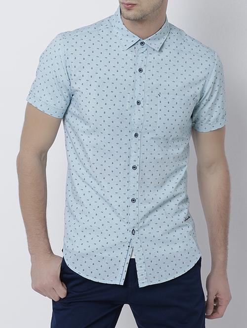 light blue cotton casual shirt - 14537265 - Very Small Image - 1