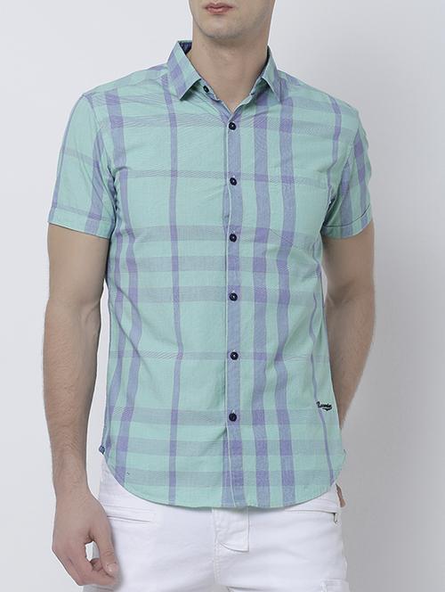 blue cotton casual shirt - 14537274 - Very Small Image - 1