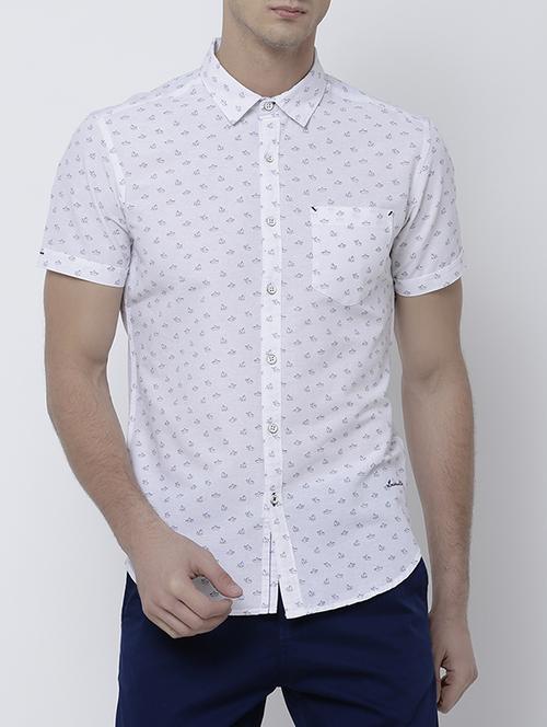 white cotton linen casual shirt - 14537287 - Very Small Image - 1
