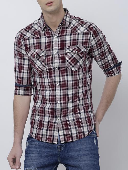 red cotton casual shirt - 14537292 - Very Small Image - 1