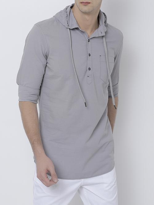 grey cotton casual shirt - 14537297 - Very Small Image - 1