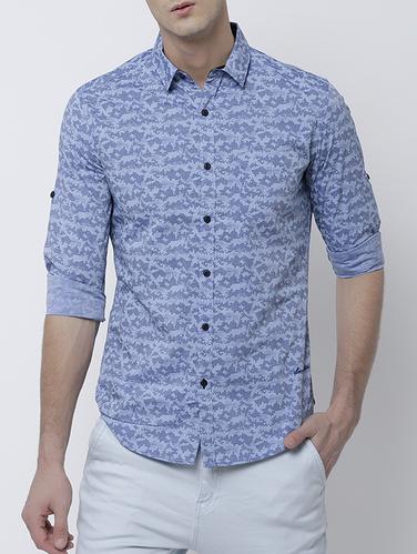 blue cotton casual shirt - 14537306 - Very Small Image - 1