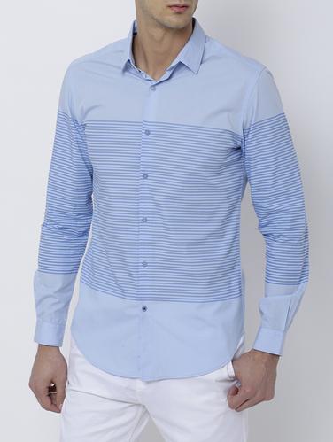 blue cotton casual shirt - 14537308 - Very Small Image - 1