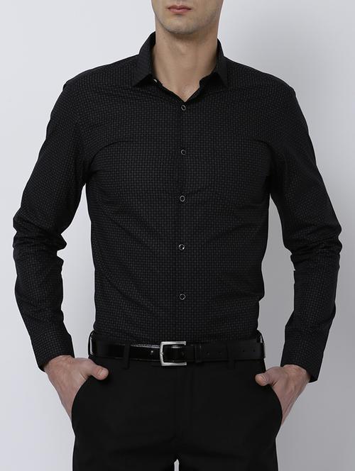 black cotton formal shirt - 14537309 - Very Small Image - 1