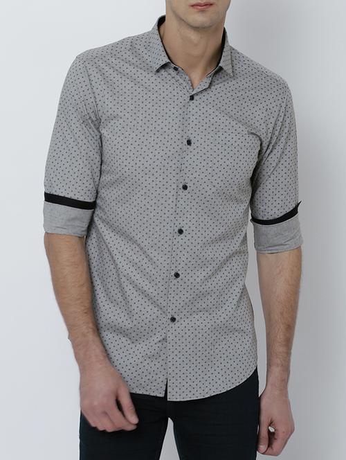 grey cotton casual shirt - 14537314 - Very Small Image - 1