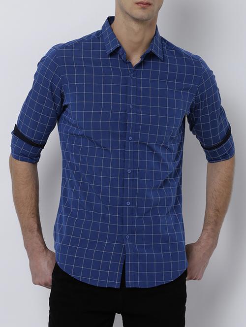 blue cotton casual shirt - 14537317 - Very Small Image - 1