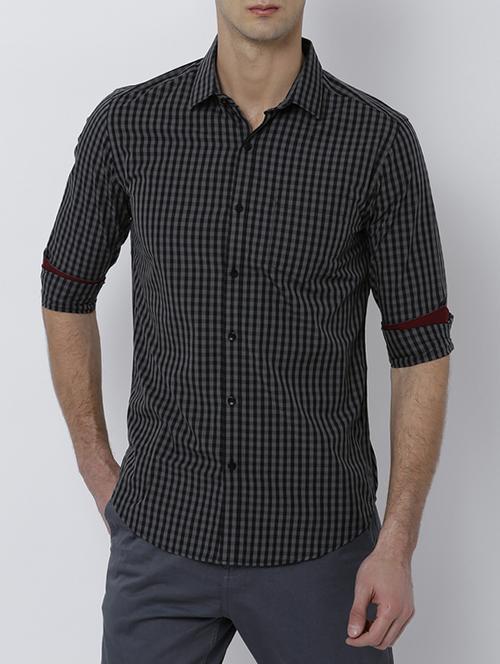 black cotton casual shirt - 14537319 - Very Small Image - 1