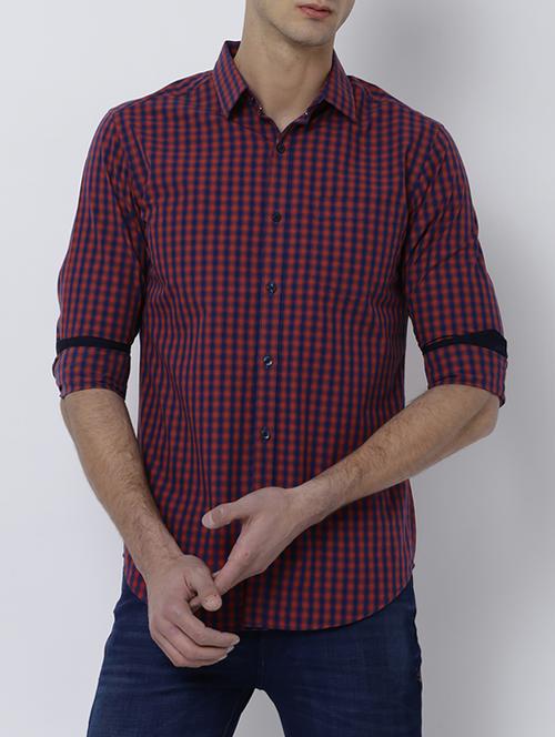 red cotton casual shirt - 14537327 - Very Small Image - 1