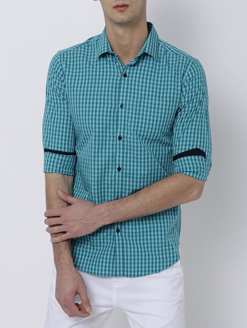 blue cotton casual shirt - 14537328 - Very Small Image - 1