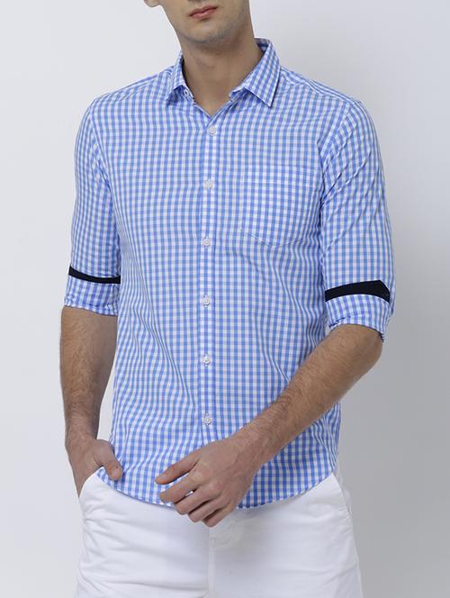 blue cotton casual shirt - 14537330 - Very Small Image - 1