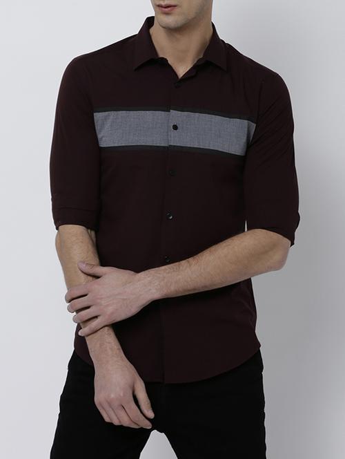 brown cotton casual shirt - 14537334 - Very Small Image - 1