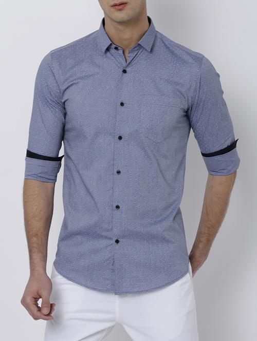 blue cotton casual shirt - 14537339 - Very Small Image - 1