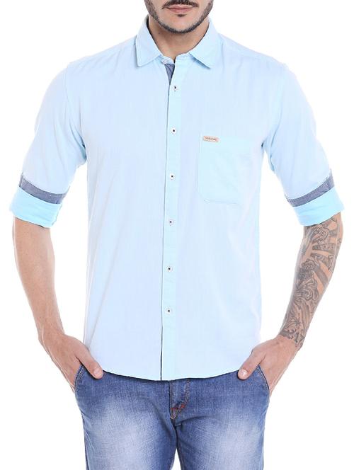 blue cotton casual shirt - 14537513 - Standard Image - 1